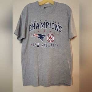 Vintage 90s City Of Champions New England Gray Tee L